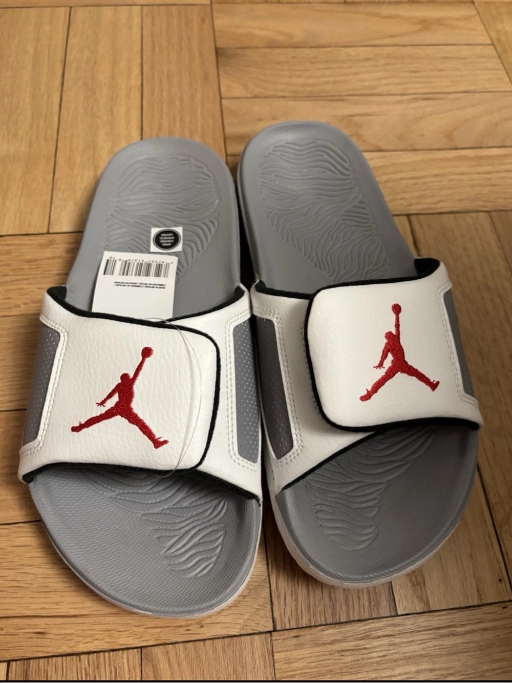 Air Jordan Hydro 3 Slides  White Cement Grey 854556-101 Men's Size 8